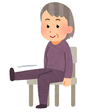座って体操をするおばあさんのイラスト